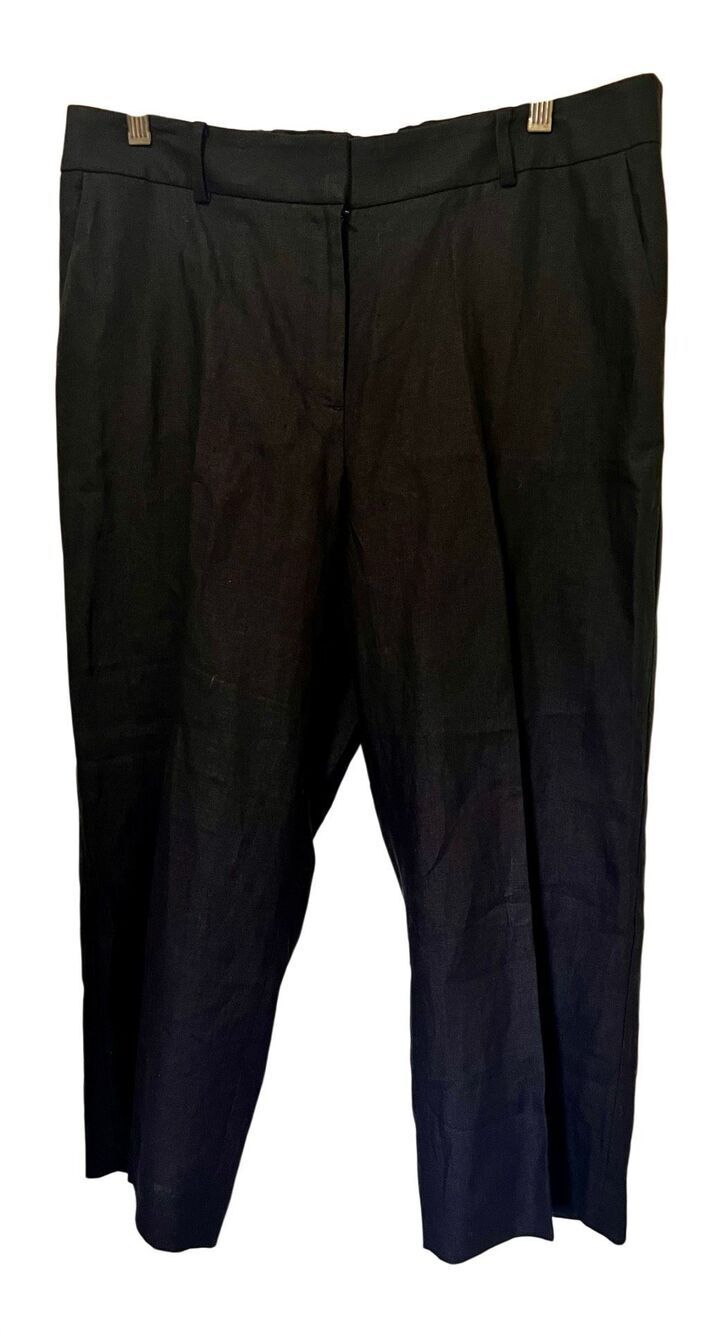 Talbots Petites Dress Pants Womens Size 12P Black  Linen